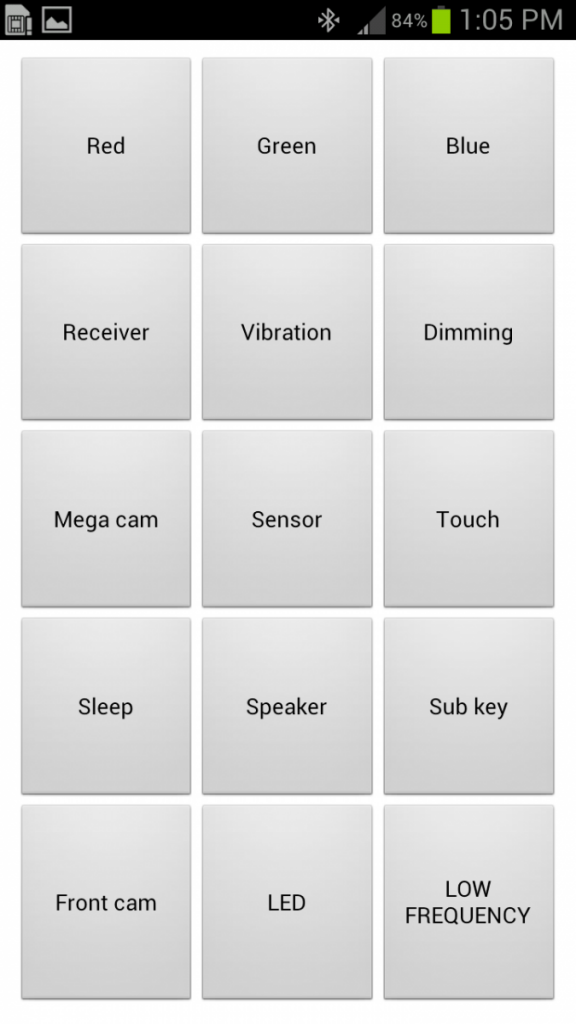 samsung lcd testing manue