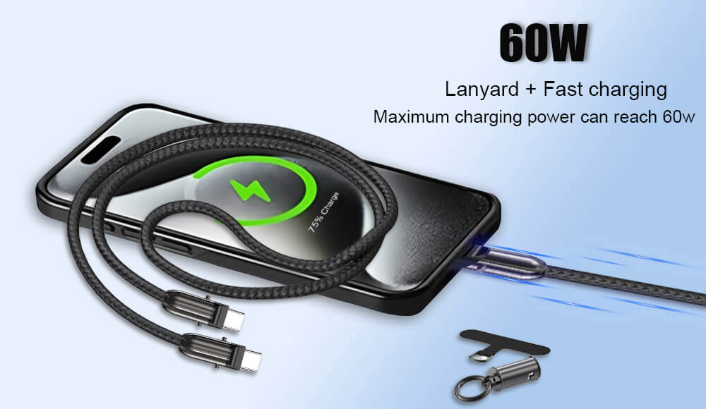 Anti-lost lanyard with USB C charging